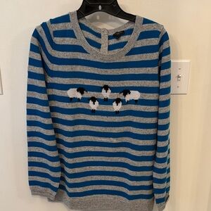Talbots Blue and Gray Striped Sweater